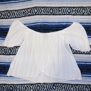 Topshop White Off The Shoulder Top